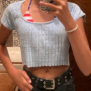 Blue crop top